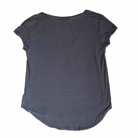 American Eagle Favorite T Tee Blue White Striped Shirt Top Size Small V Neck AEO - Picture 3 of 6